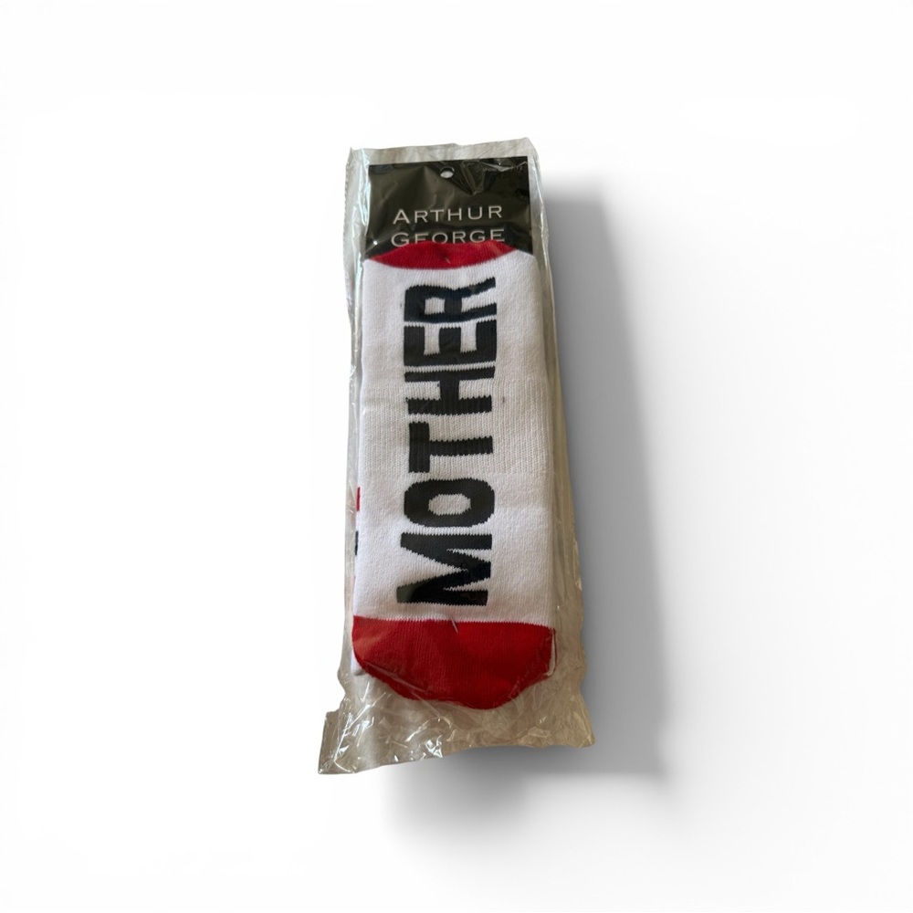 Arthur George White Socks with Red Accent